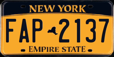 NY license plate FAP2137