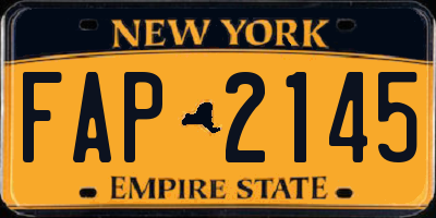 NY license plate FAP2145