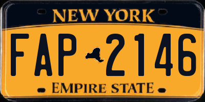 NY license plate FAP2146