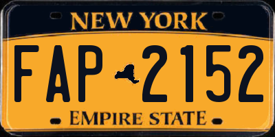 NY license plate FAP2152