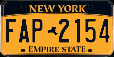 NY license plate FAP2154