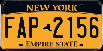 NY license plate FAP2156