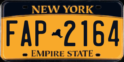 NY license plate FAP2164