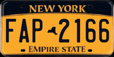 NY license plate FAP2166