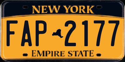 NY license plate FAP2177