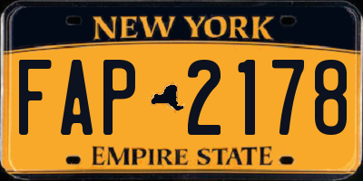 NY license plate FAP2178