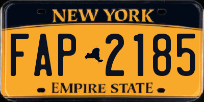 NY license plate FAP2185