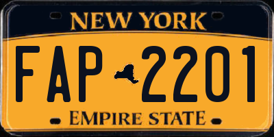 NY license plate FAP2201