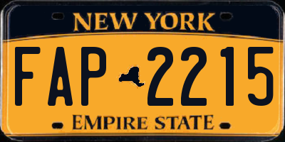 NY license plate FAP2215
