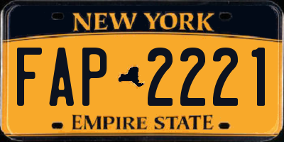 NY license plate FAP2221