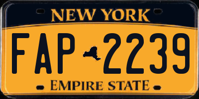 NY license plate FAP2239