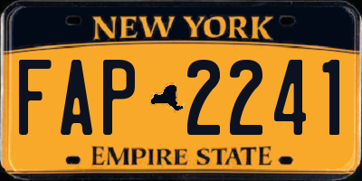 NY license plate FAP2241