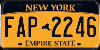 NY license plate FAP2246
