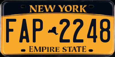 NY license plate FAP2248