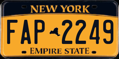 NY license plate FAP2249
