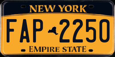 NY license plate FAP2250