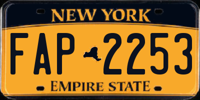 NY license plate FAP2253