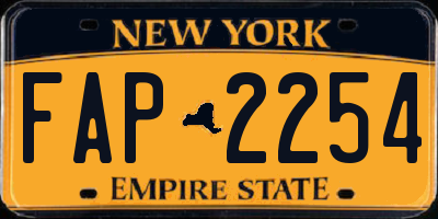 NY license plate FAP2254