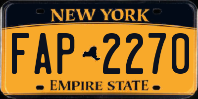 NY license plate FAP2270