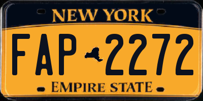 NY license plate FAP2272