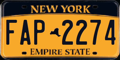 NY license plate FAP2274