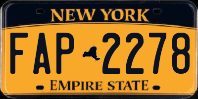 NY license plate FAP2278