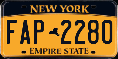 NY license plate FAP2280