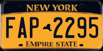 NY license plate FAP2295