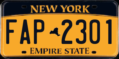 NY license plate FAP2301