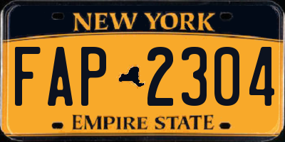 NY license plate FAP2304