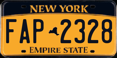 NY license plate FAP2328