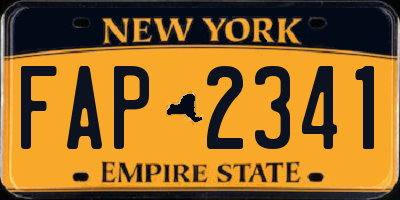 NY license plate FAP2341