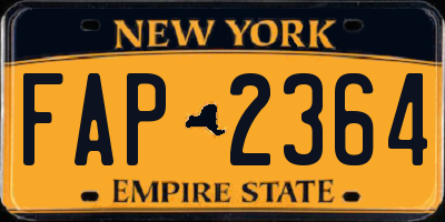 NY license plate FAP2364
