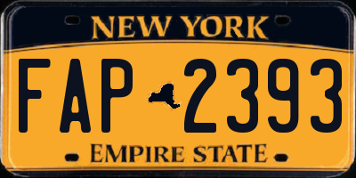 NY license plate FAP2393