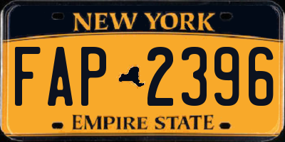 NY license plate FAP2396