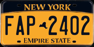 NY license plate FAP2402