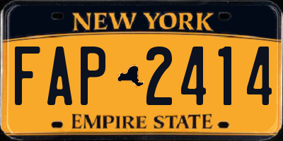 NY license plate FAP2414