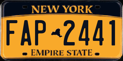 NY license plate FAP2441