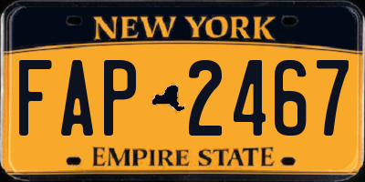 NY license plate FAP2467