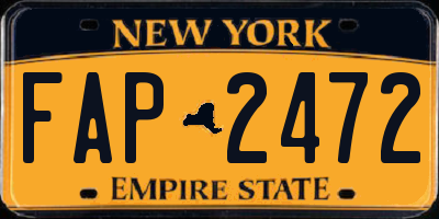 NY license plate FAP2472
