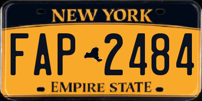 NY license plate FAP2484