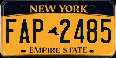 NY license plate FAP2485