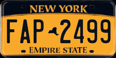 NY license plate FAP2499