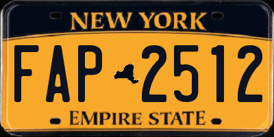 NY license plate FAP2512