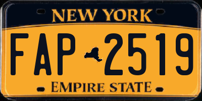 NY license plate FAP2519