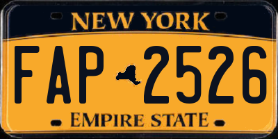 NY license plate FAP2526