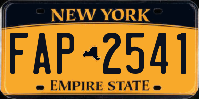 NY license plate FAP2541