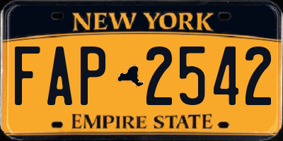 NY license plate FAP2542