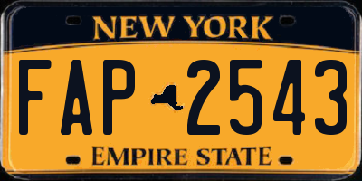 NY license plate FAP2543