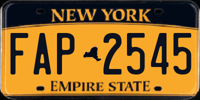 NY license plate FAP2545